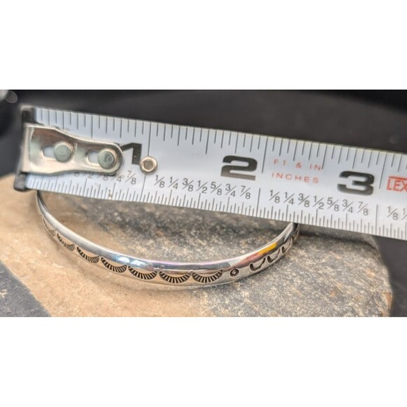 Sterling Silver MRC Navajo Cuff – 12.3g – 2.25" Across – Stamped Design - Picture 5 of 5